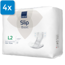 Vorderseite einer Packung der Abena Slip Basic L2. Oben links ist ein blaues Viereck mit der Aufschrift 